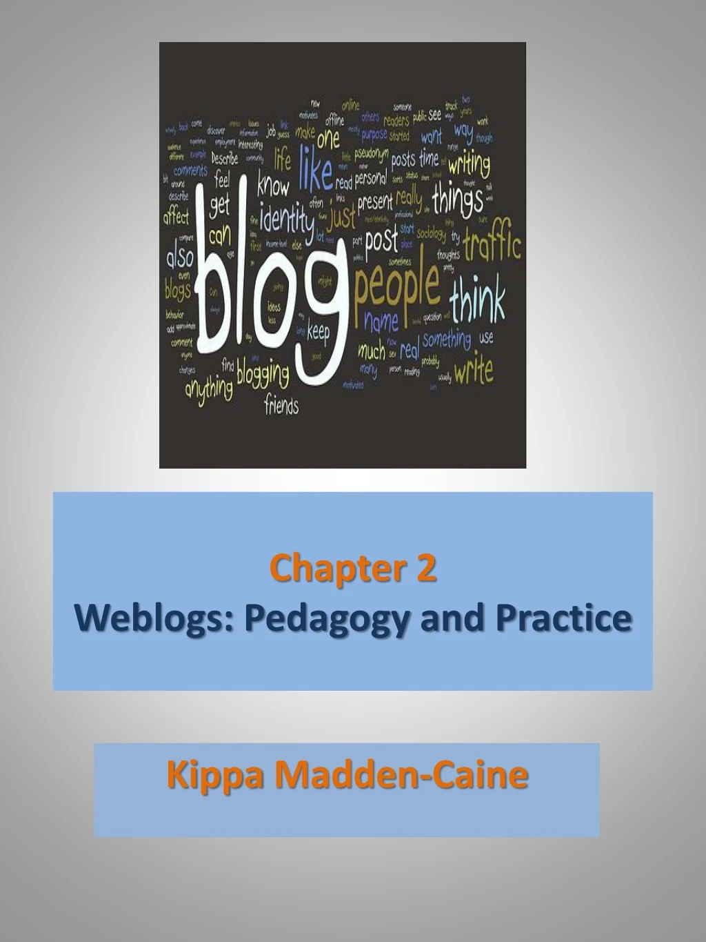 chapter 2 weblogs pedagogy and practice