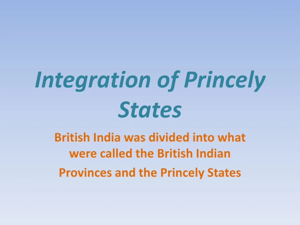 integration of princely states