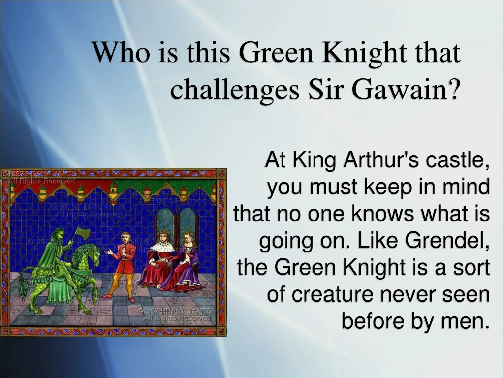 who is this green knight that challenges sir gawain