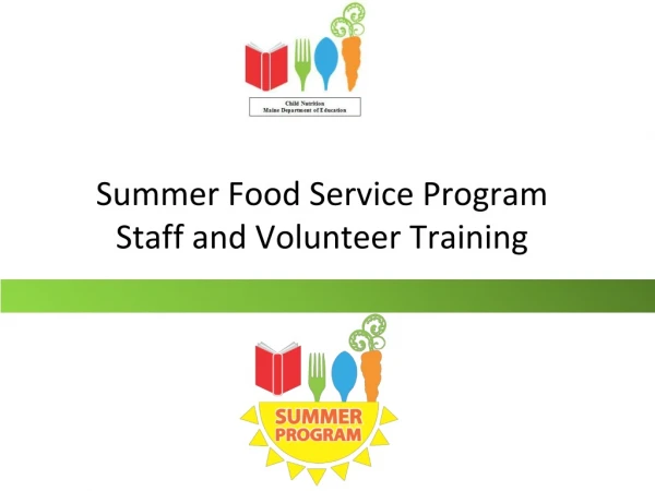 Summer Food Service Program Staff and Volunteer Training