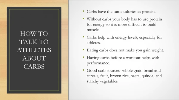 HOW TO TALK TO ATHLETES ABOUT CARBS