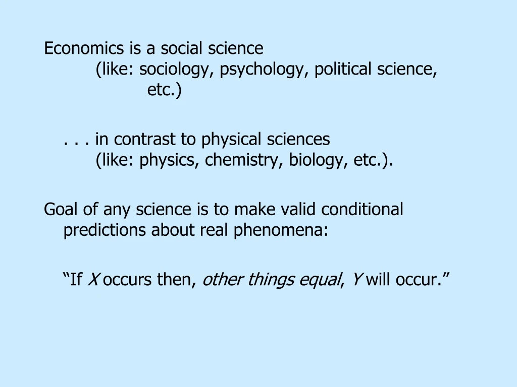 economics is a social science like sociology