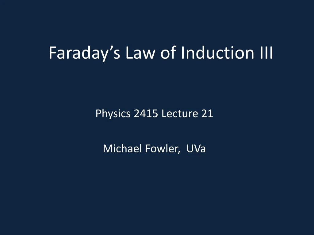 faraday s law of induction iii