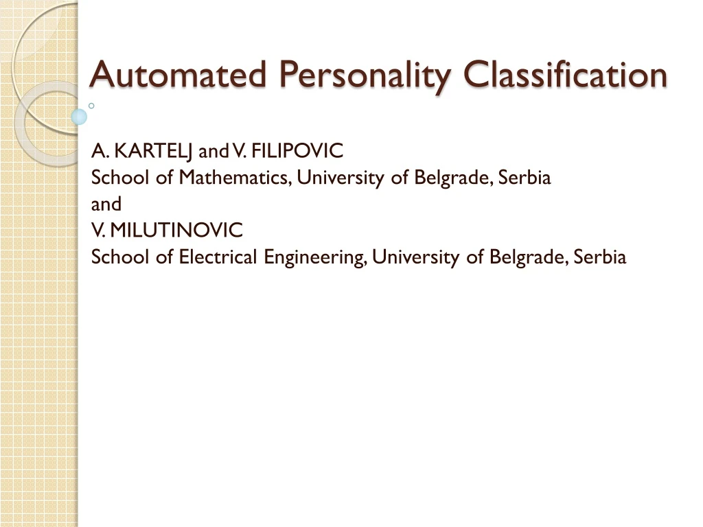 automated personality classification