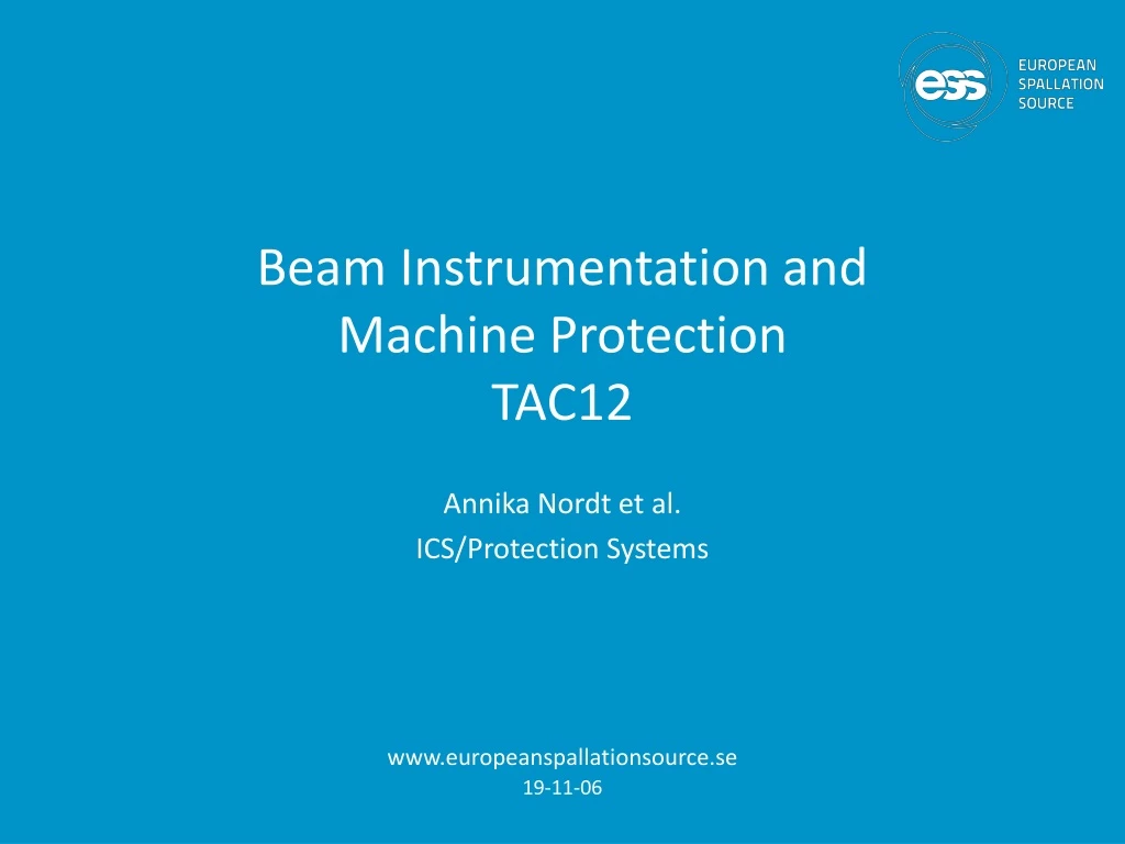 beam instrumentation and machine protection tac12