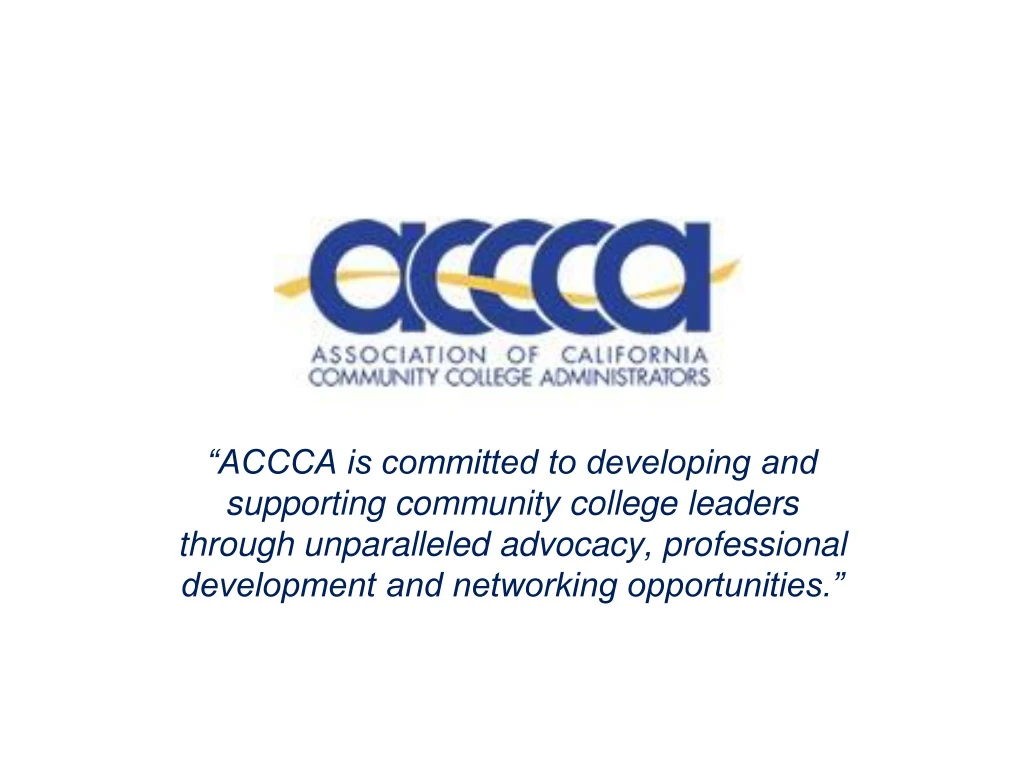 accca is committed to developing and supporting