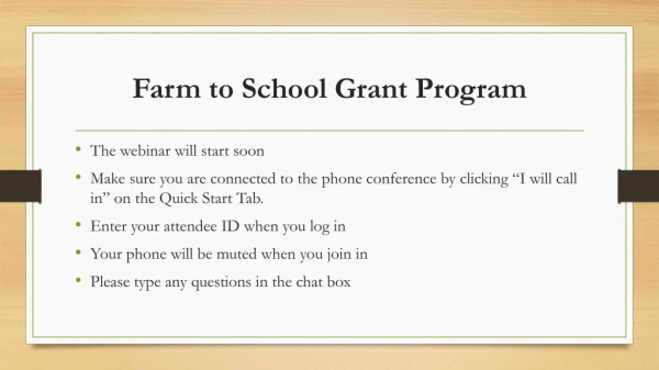 Farm to School Grant Program