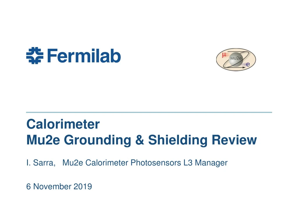 calorimeter mu2e grounding shielding review