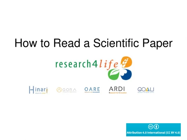 How to Read a Scientific Paper