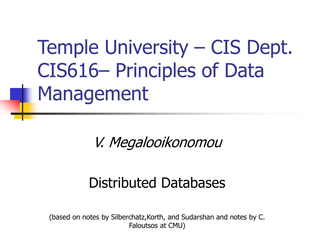 temple university cis dept cis616 principles of data management