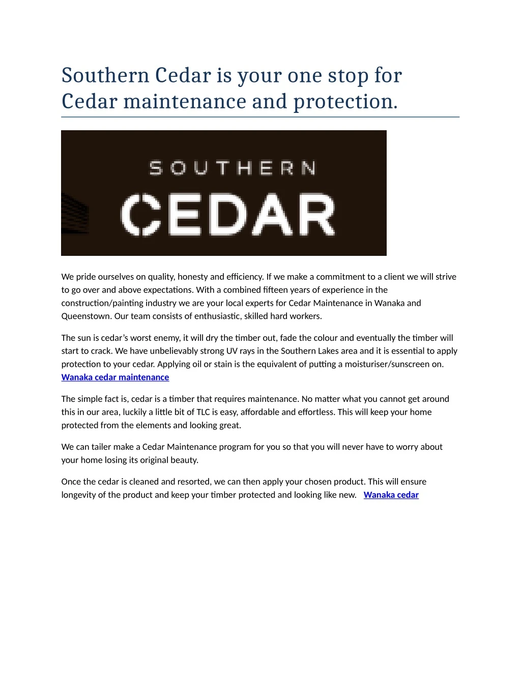 southern cedar is your one stop for cedar