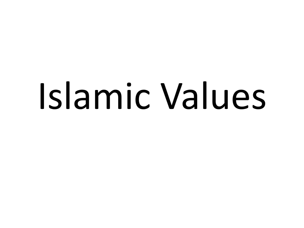 islamic values