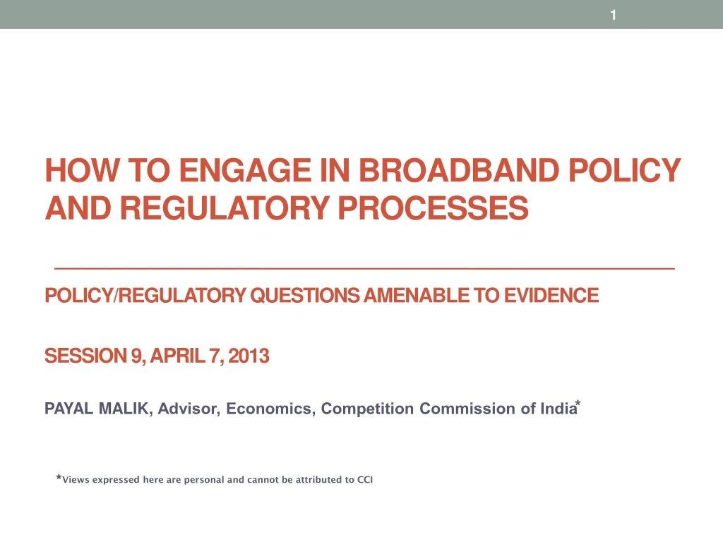 how to engage in broadband policy and regulatory processes