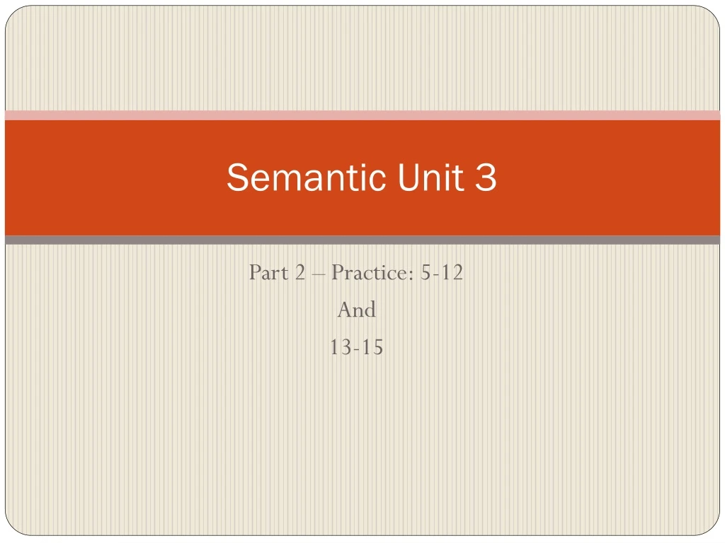 semantic unit 3