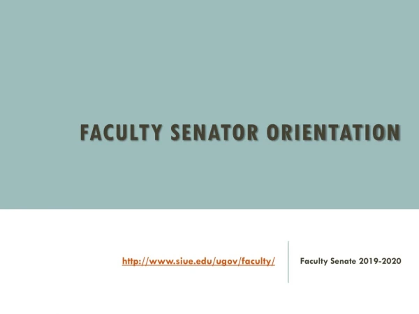 Faculty Senator Orientation