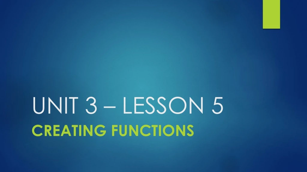 unit 3 lesson 5