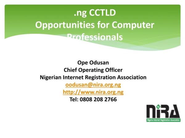 .ng CCTLD Opportunities for Computer Professionals