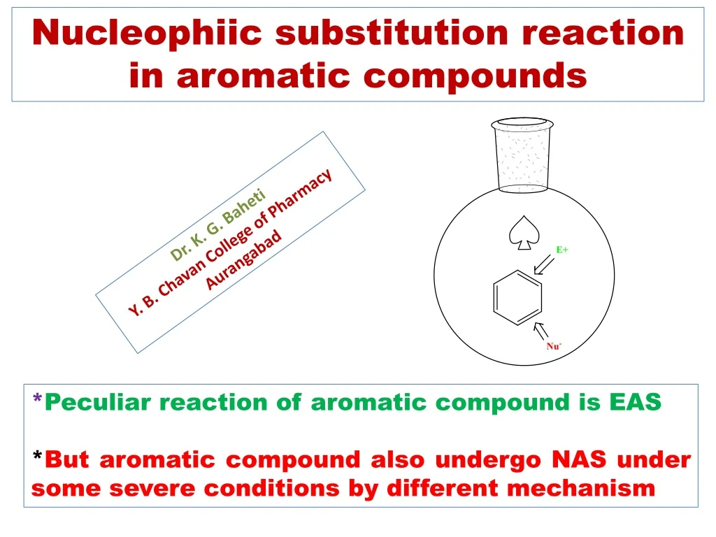 nucleophiic substitution reaction in aromatic