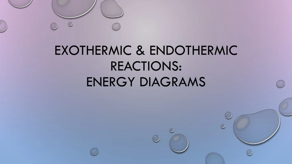 exothermic endothermic reactions energy diagrams