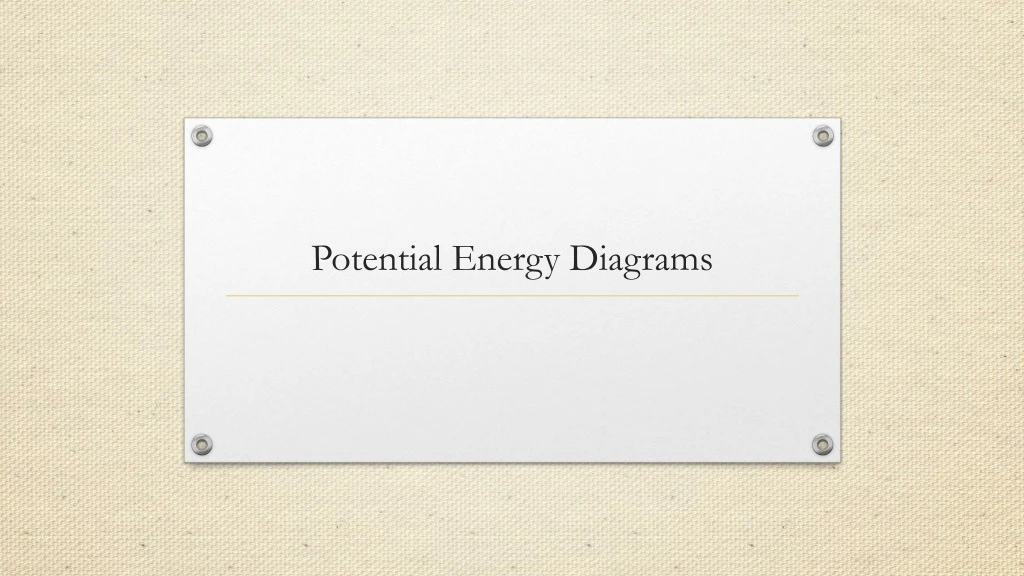 potential energy diagrams