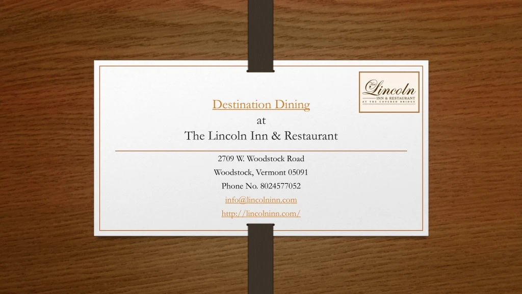 destination dining at the lincoln inn restaurant