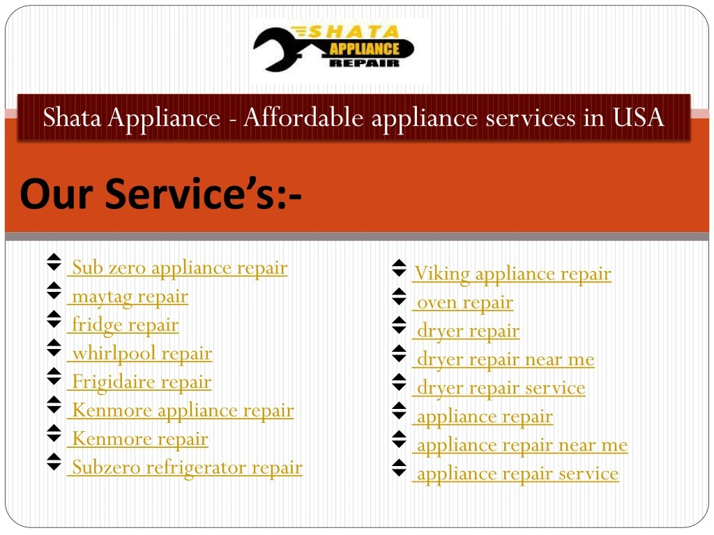 shata appliance affordable appliance services