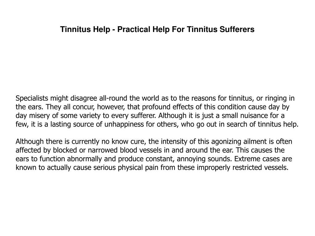 tinnitus help practical help for tinnitus sufferers
