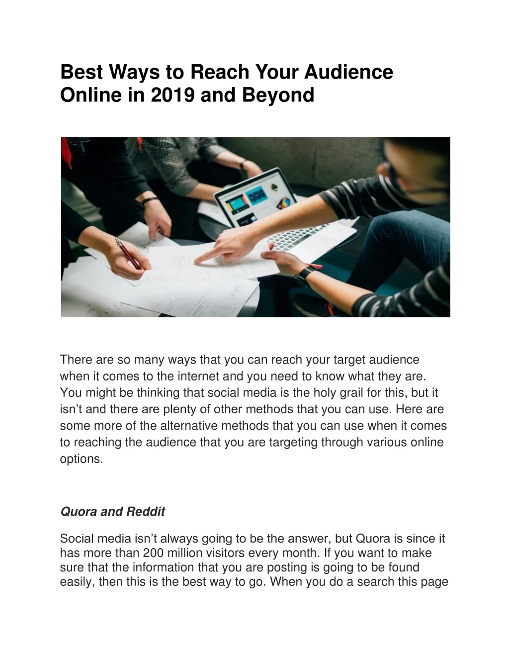 best ways to reach your audience online in 2019