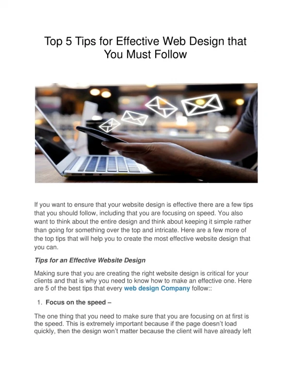 top 5 tips for effective web design that you must