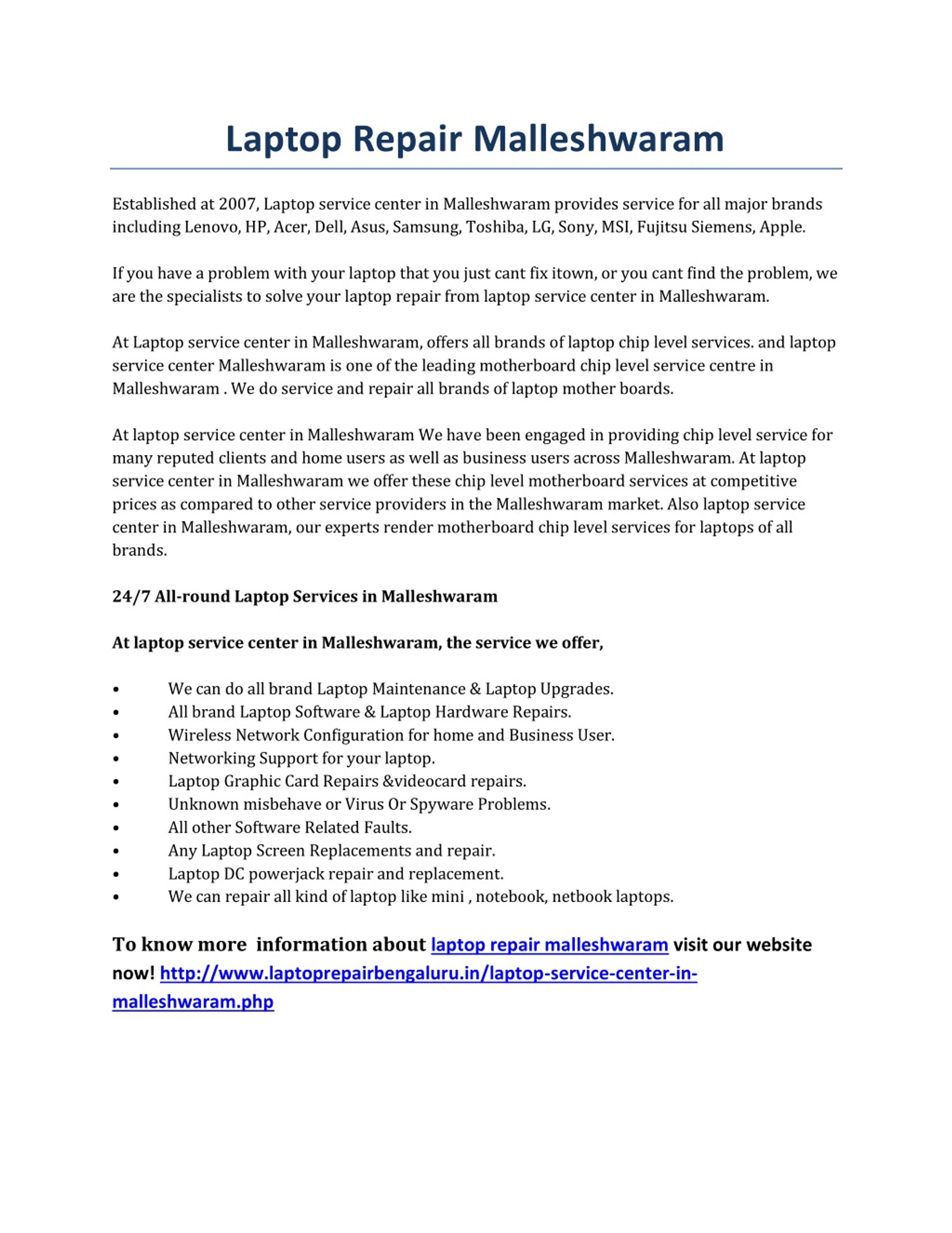 PPT - laptop repair malleshwaram PowerPoint Presentation, free download ...