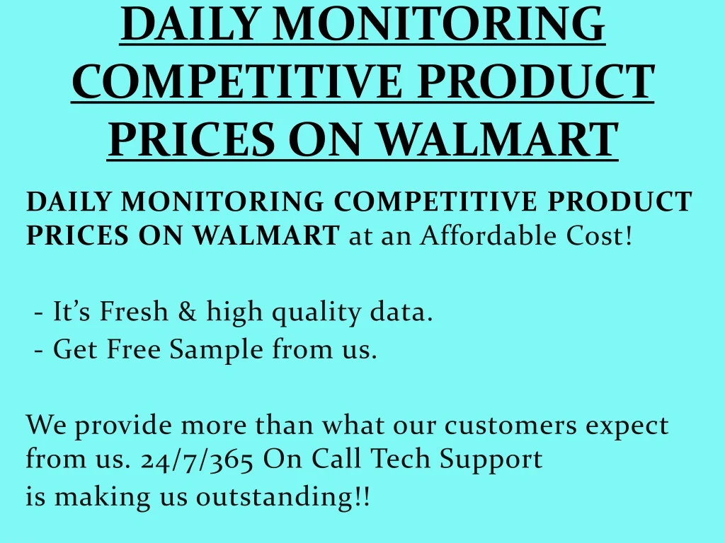 daily monitoring competitive product prices on walmart