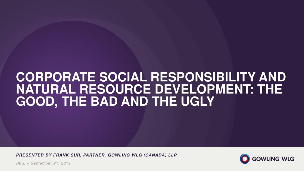 corporat e social responsibility and natural resource development the good the bad and the ugly