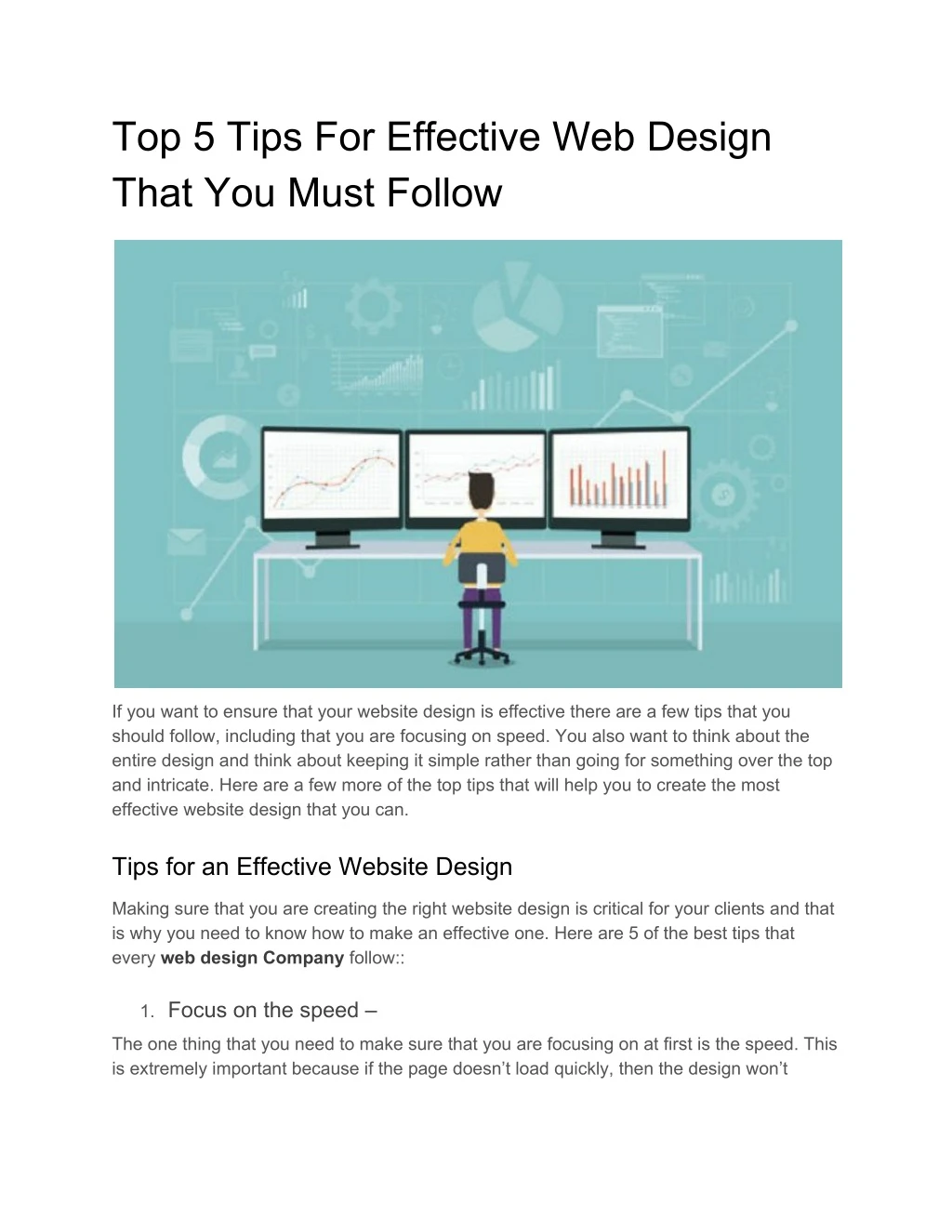 top 5 tips for effective web design that you must