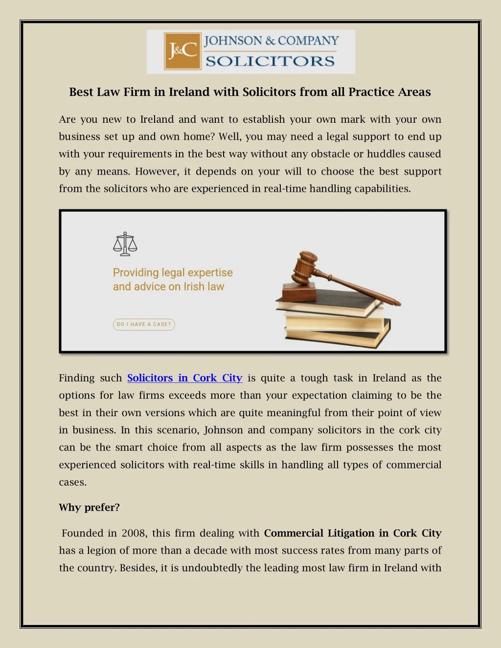 best law firm in ireland with solicitors from