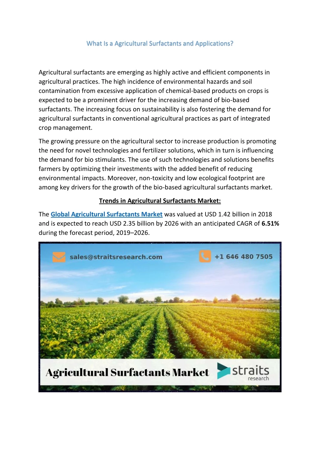 what is a agricultural surfactants