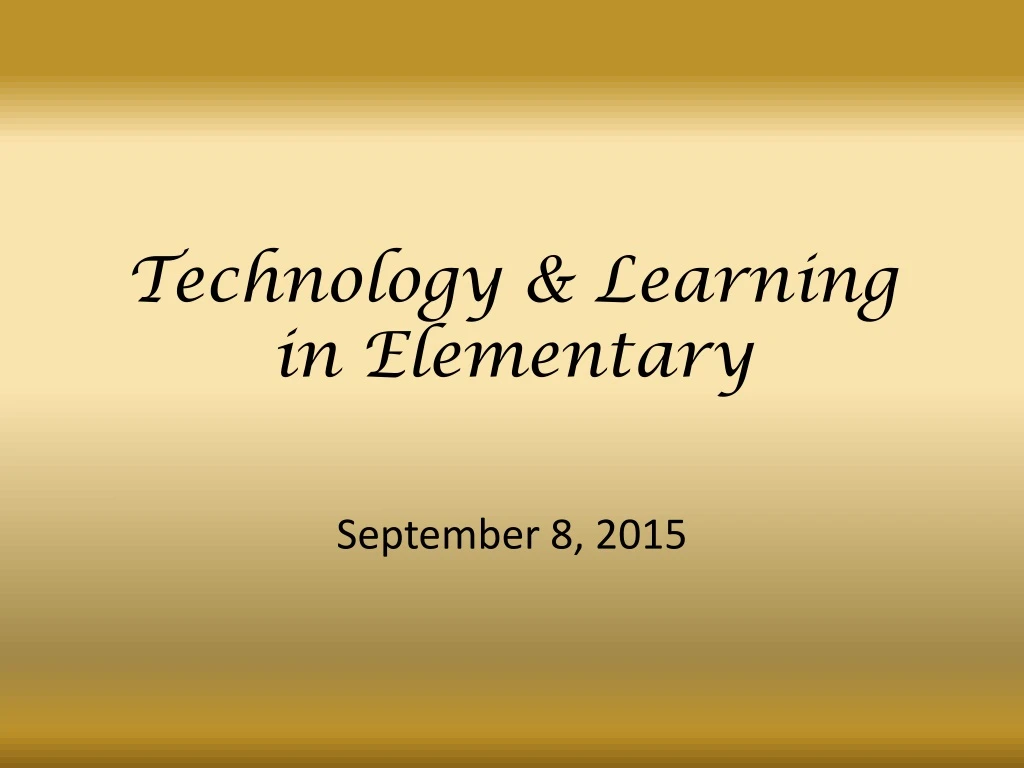 technology learning in elementary