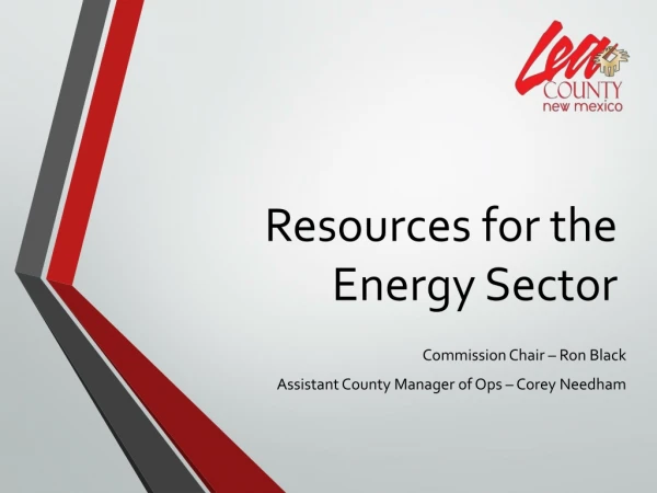 Resources for the Energy Sector