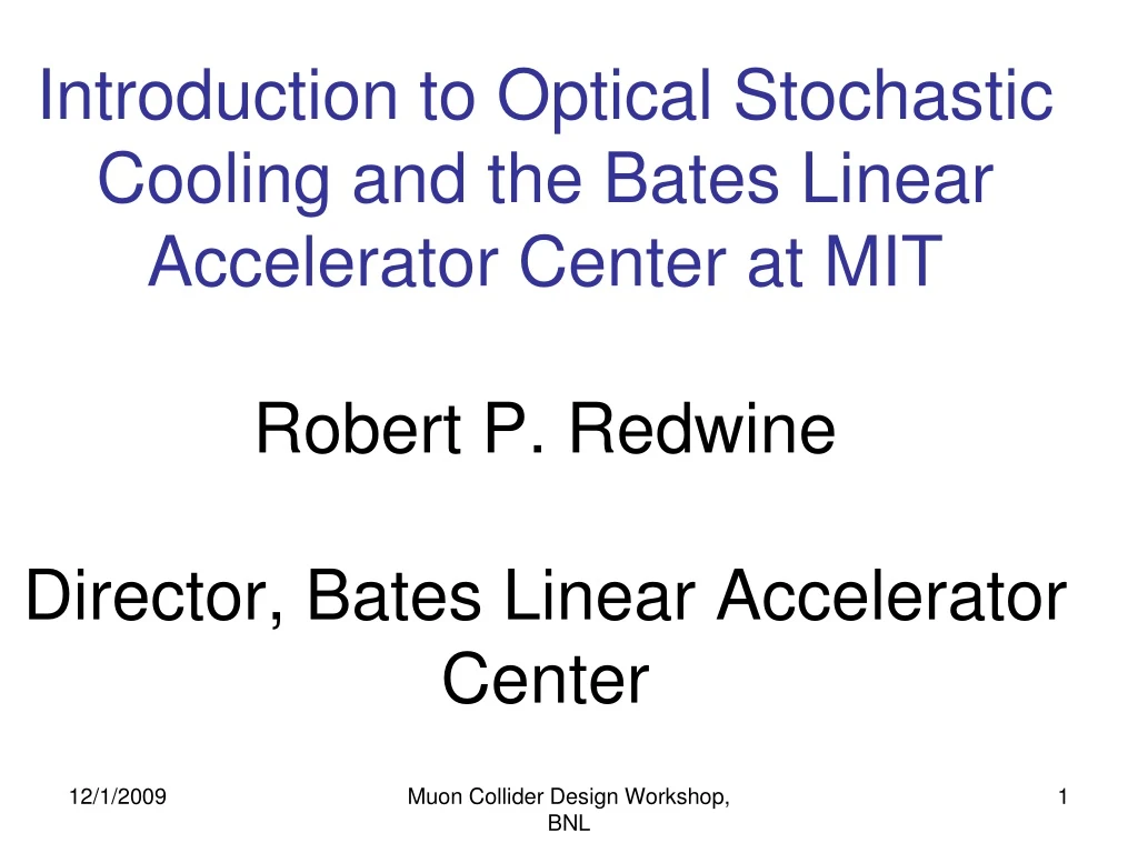 introduction to optical stochastic cooling