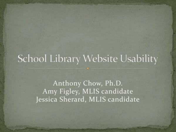 School Library Website Usability
