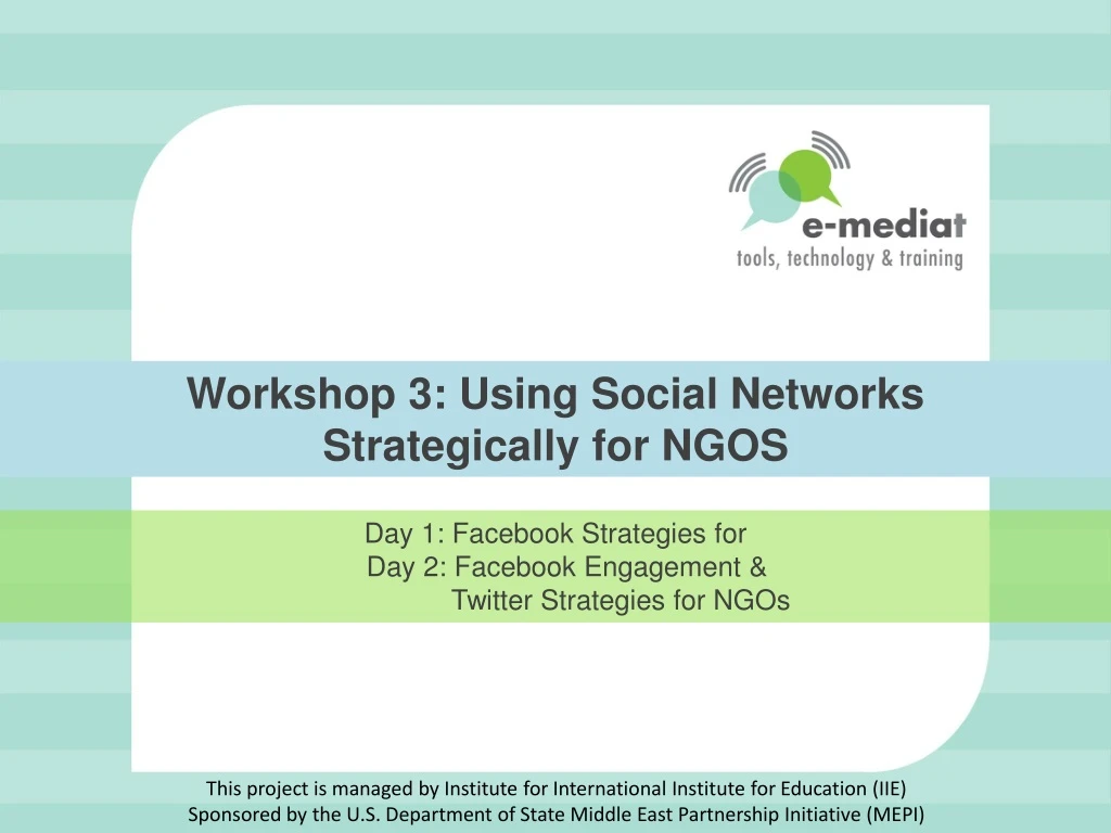 workshop 3 using social networks strategically