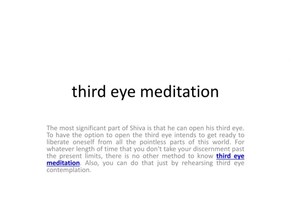 third eye meditation
