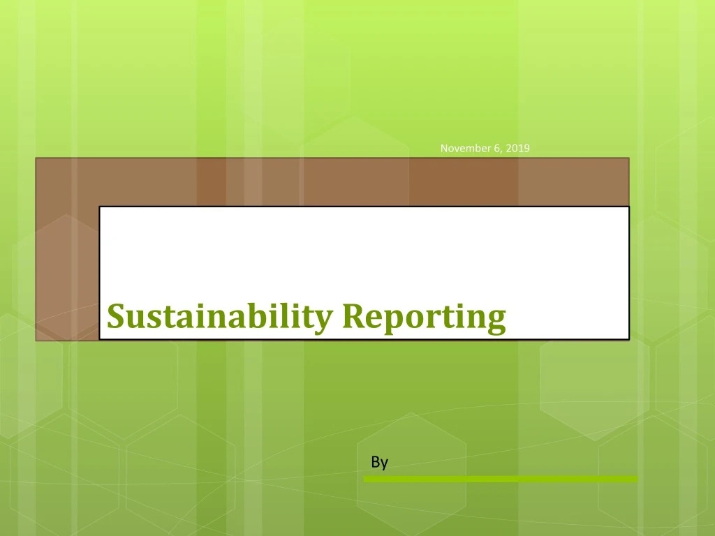 sustainability reportin g