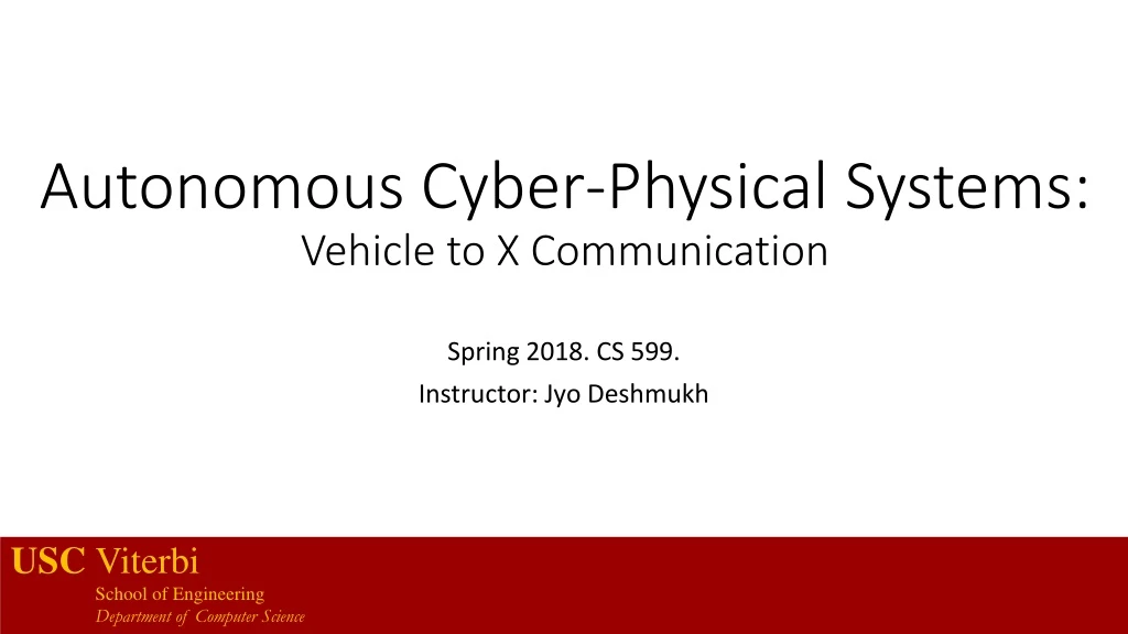autonomous cyber physical systems vehicle to x communication