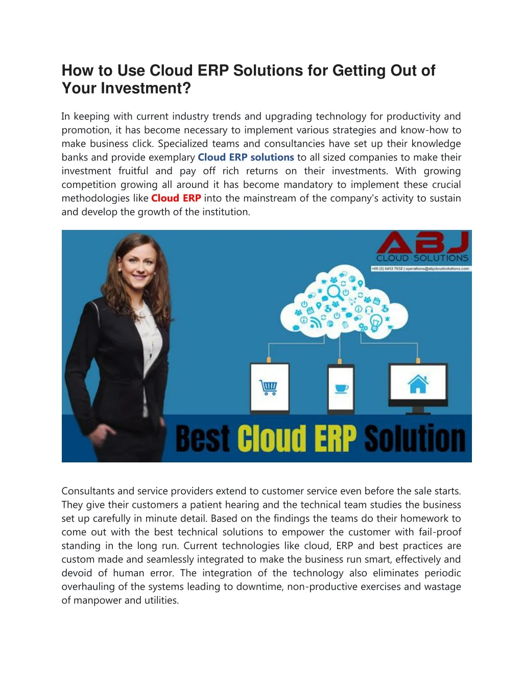 how to use cloud erp solutions for getting