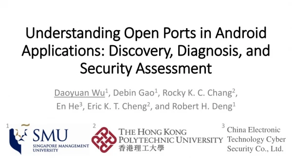 Understanding Open Ports in Android Applications: Discovery, Diagnosis, and Security Assessment