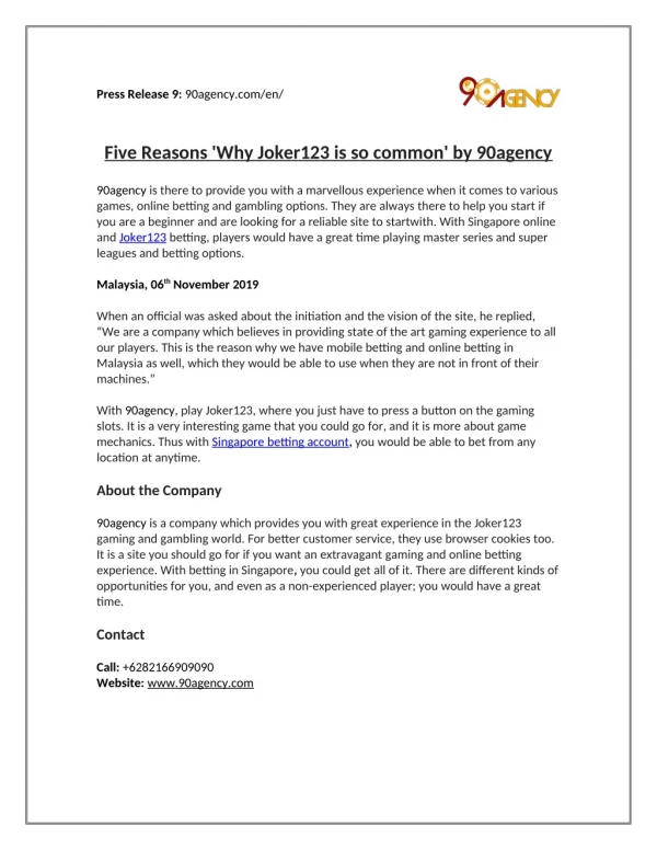 press release 9 90agency com en