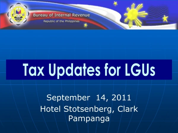 September 14, 2011 Hotel Stotsenberg , Clark Pampanga