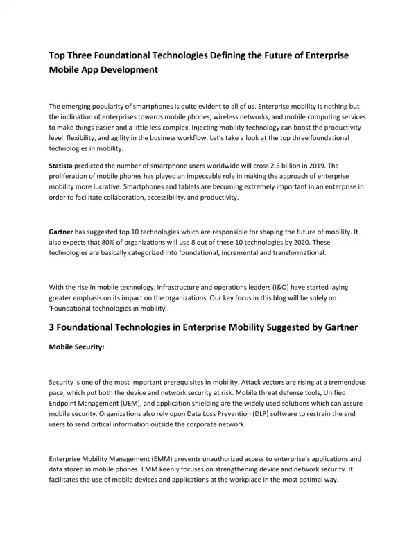 top three foundational technologies defining