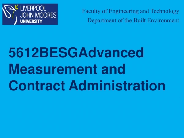 5612BESGAdvanced Measurement and Contract Administration