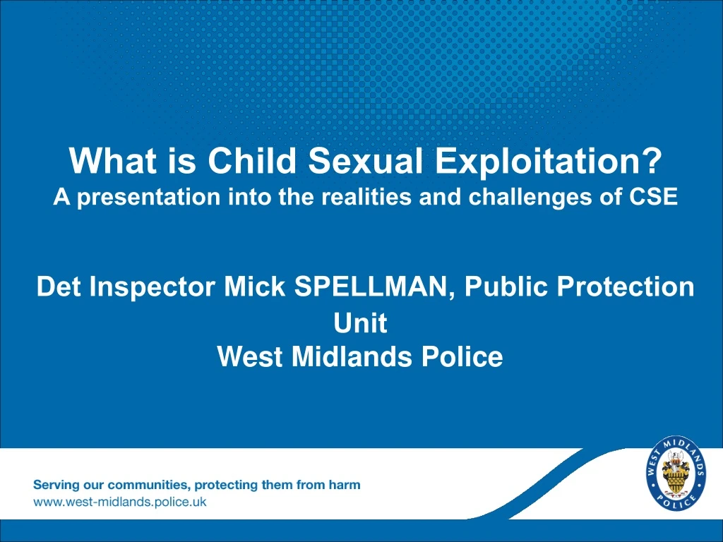 what is child sexual exploitation a presentation